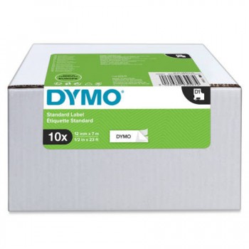 DYMO D1 Juostelė  12mm x 7m / juodas ant baltos (45013 / S0720530) – 10 vnt.