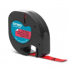 DYMO LetraTag plastteip 12mm x 4m / must punasel (S0721580)