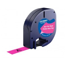 DYMO LetraTag Plastic Tape 12mm x 4m / neon pink (1956287P)