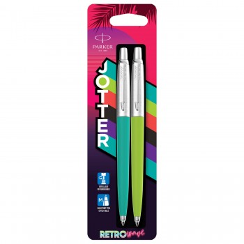 2 x Parker Jotter Originals 80's Retro Wave tušinukai žalias + turkis – 2186315