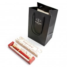 Parker Premium Red GT tušinukų su dangteliais rinkinys dėžutėje su dovanų maišeliu