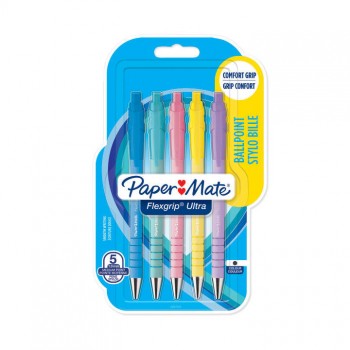 Pastapliiats Paper Mate Flexgrip Ultra Pastel RT 1,0mm Must 5 tk - 2152934