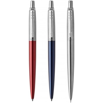 "Parker Jotter Kensington Red Ct" ir "Jotter Royal Blue Ct" gelinio rašiklio ir nerūdijančio plieno automatinių pieštukų rinkinys - 2032740