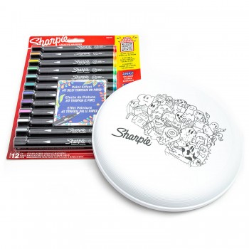 12 spalvų Sharpie Creative akrilo markerių rinkinys su frisbiu dažymui