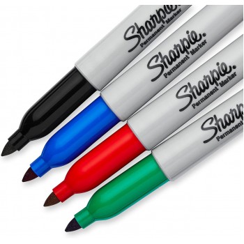 Marker Sharpie Fine 4 tk. (must, sinine, punane, roheline) - 1985858