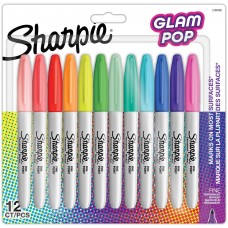 Sharpie Fine Glam Pop permanentie marķieri 12 krāsas - 2198780