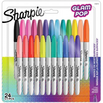 Permanentiniai žymekliai Sharpie Fine Glam Pop 24 spalvų - 2198779