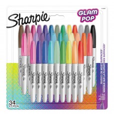 Permanentiniai žymekliai Sharpie Fine Glam Pop 34 spalvų - 2198891