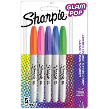 Sharpie Fine Glam Pop permanentie marķieri 5 krāsas - 2201774