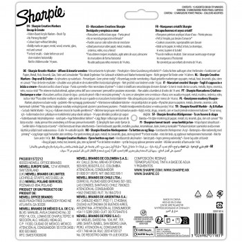 „Sharpie“ akriliniai žymekliai, pagrindinės spalvos, 12 vnt. + priedai: knygų žymeklis, maišelis, raktų pakabukas