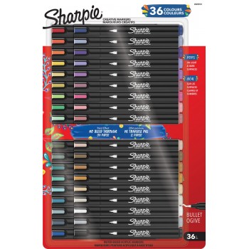 „Sharpie“ akrilo žymeklių rinkinys (kūginis antgalis): pagrindinės spalvos, šiltos spalvos ir žemės spalvos – 2223312