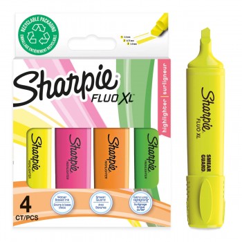Markery Sharpie Fluo XL marķieris blistera iepakojumā 4 gab.