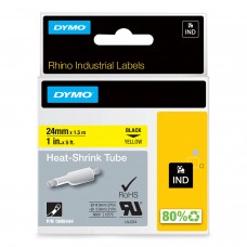 DYMO Rhino Thermal caurule 24 mm x 1,5 m / melna uz dzeltena (1805444)