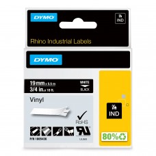 DYMO Rhino vinüülteip 19 mm x 5,5 m / valge mustal (1805436)