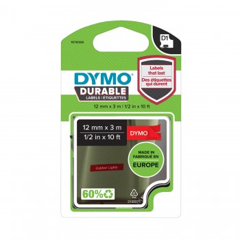 DYMO D1 vastupidav lint 12mm x 3m / must punasel (1978366)