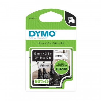 DYMO D1 vastupidav nailonlint 19 mm x 3,5 m / must valgel (S0718050 / 16958)