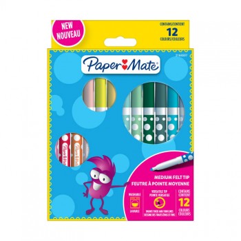 Mazgājamie Flomāsteri PaperMate 12 krāsas - 2166507