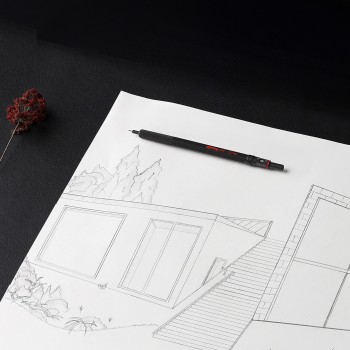 ROtring 600 dovanų rinkinys su minkštu dėklu ir užrašų knygute | Mechaninis pieštukas | Juodas - 2224710