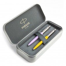 Parker Jotter Originals Lilac and Yellow lodīšu pildspalvu dāvanu komplekts ar metāla korpusu