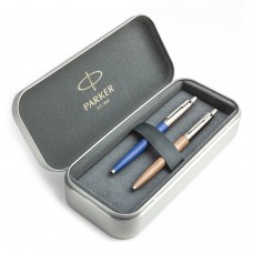 Parker Jotter Originals Blue and Beige dovanų rinkinys su metaliniu dėklu