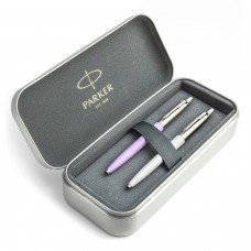 Parker Jotter Originals Lilac ir Pearl Tušinukų dovanų rinkinys su metaliniu dėklu