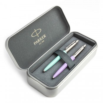 Parker Jotter Originals Mint un Lilac pildspalvu dāvanu komplekts ar metāla korpusu