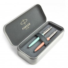 Parker Jotter Originals Mint ir Powder Pink dovanų rinkinys su metaliniu dėklu