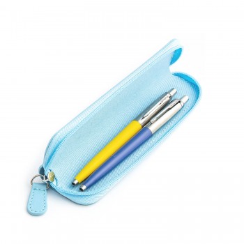 Parker Jotter Originals Yellow and Blue tušinukų dovanų rinkinys su mėlynu dėklu