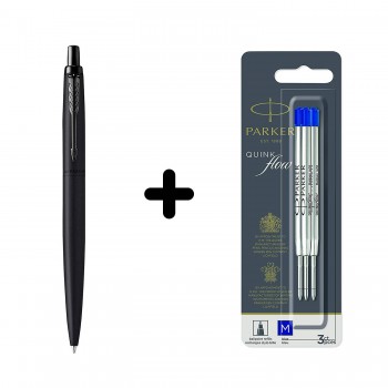 Parker Jotter XL Black BT lodīšu pildspalva + zila M pildspalva uzpilde 3 gab.