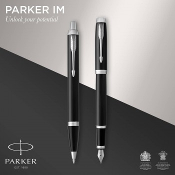 Parker plunksnakočio ir tušinuko rinkinys IM Black CT su dėklu ir dovanų maišeliu