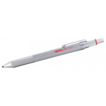 3 in 1 Rotring MULTIPEN 600 hõbedane kuulipliiats ja pliiats koos graveeringuga