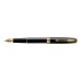 Dovanų rinkinys: „Parker Sonnet Black Lacquer GT“ (M) plunksnakotis su graviravimu / užrašų knygelė ir rankinė