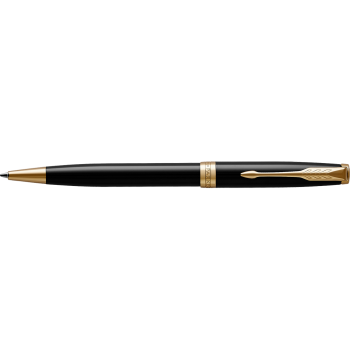 Dovanų rinkinys: tušinukas „Parker Sonnet Black Lacquer GT“ su graviravimu / užrašų knygutė ir maišelis