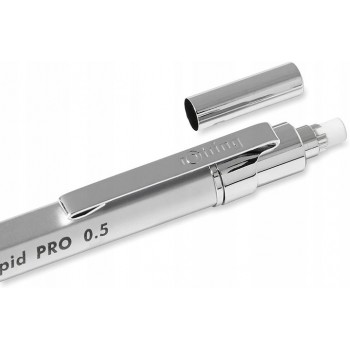 Mechaninis pieštukas „Rapid Pro“ – „Rotring“ – 0,5 mm, sidabrinis 1904255 su graviūra Mechaninis pieštukas „Rapid Pro“ – „Rotring“ – 0,5 mm, sidabrinis 1904255 su graviūra