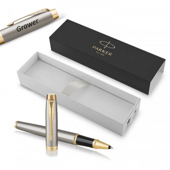 Parker IM Brushed Metal GT Rollerball Pen su graviravimu