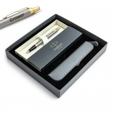 Parker IM Brushed Metal GT tušinukas su graviravimu - 1931670 / dėklas / dovanų rinkinys