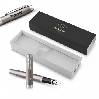 Parker IM Essential Stainless Steel CT (F) tintes pildspalva ar gravējumu