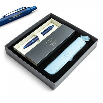 Parker IM Monochrome Blue tušinukas su graviravimu / dėklas / dovanų rinkinys