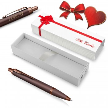 Parker IM Professionals Monochrome Burgundy tušinukas su dangteliu su graviūra „For You“ Valentino dienos dovana