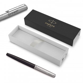 Parker Jotter Bond Street Black M tintes pildspalva ar gravējumu