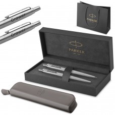 Parker Jotter nerūdijančio plieno CT pieštukų ir tušinukų rinkinys su graviūra / dėklas ir maišelis Dovanų rinkinys Parker Jotter nerūdijančio plieno CT pieštukų ir tušinukų rinkinys su graviūra / dėklas ir maišelis Dovanų rinkinys