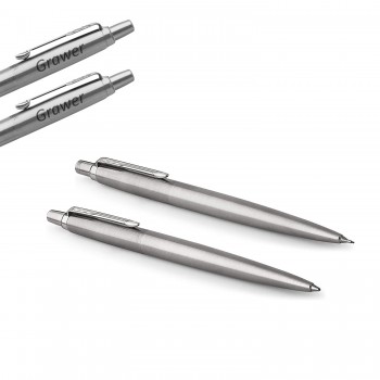 Parker Jotter nerūdijančio plieno pieštukų ir tušinukų rinkinys CT su graviravimu