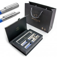 Parker Jotter Originals mėlynos spalvos plunksnakočių rinkinys elegantiškoje dovanų dėžutėje su graviravimu Parker Jotter Originals mėlynos spalvos plunksnakočių rinkinys elegantiškoje dovanų dėžutėje su graviravimu