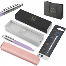 „Parker Jotter Originals“ tušinukas, lilių spalvos + dėklas su įdėklu / Dovanėlė moksleiviui ar studentui su graviravimu „Parker Jotter Originals“ tušinukas, lilių spalvos + dėklas su įdėklu / Dovanėlė moksleiviui ar studentui su graviravimu