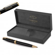 Parker Sonnet Black Lacquer GT tušinukas su graviūra