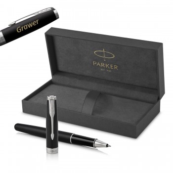 Parker Sonnet Matte Black CT Tušinukas su dangteliu ir graviravimu