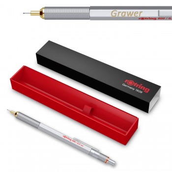 Rotring automatinis pieštukas 800 0,5 Sidabrinis su graviravimu