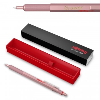 Rotring RO 600 profesionāla metāla lodīšu pildspalva, rozā zelts ar gravējumu