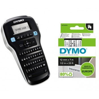 DYMO LabelManager 160 Etiķešu Printeris (S0946340) + D1 12mm x 7m lente