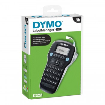 DYMO LabelManager 160 Etiķešu Printeris (S0946340) + D1 12mm x 7m lente + Elementi